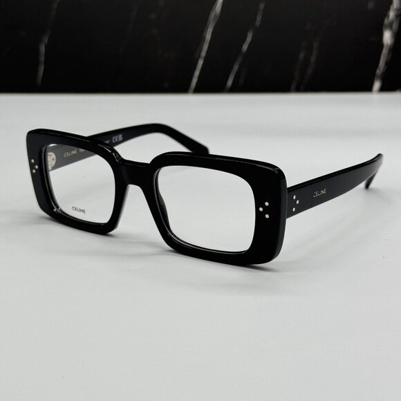 NEW CELINE CL50163I 001 SQUARE BLACK WOMEN EYEGLASSES CELINE - Picture 1 of 9